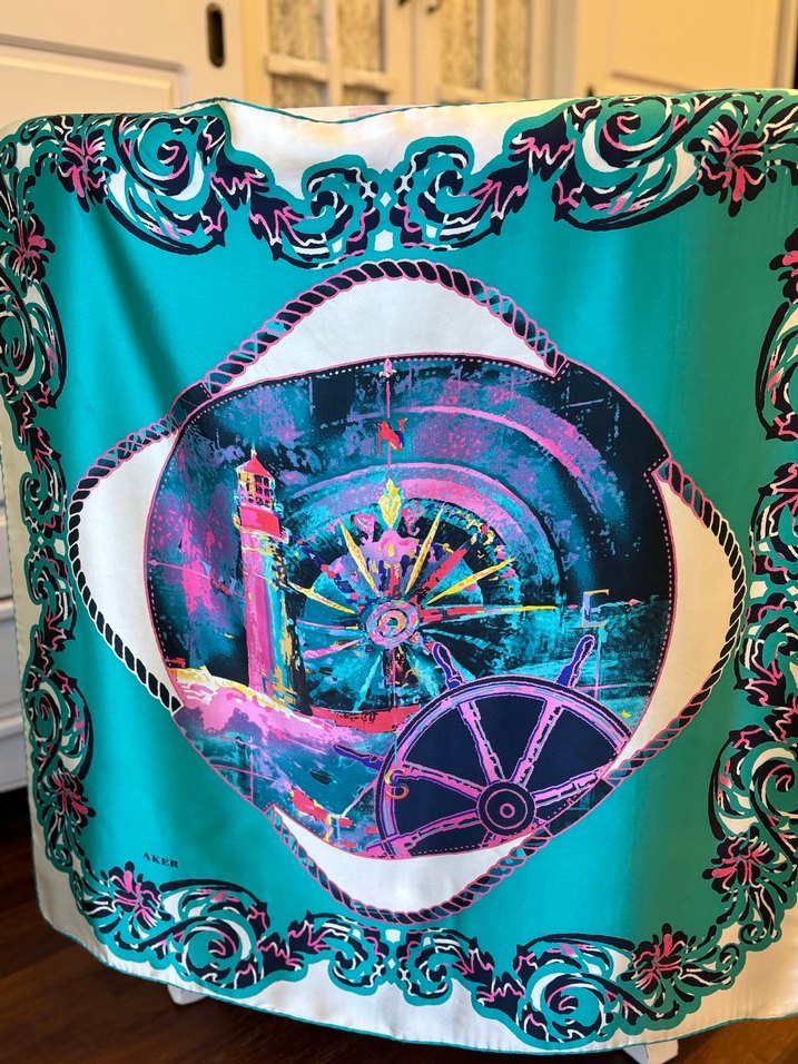 Aker Renkli Deniz Temalı Kadın Eşarp - Görsel 4