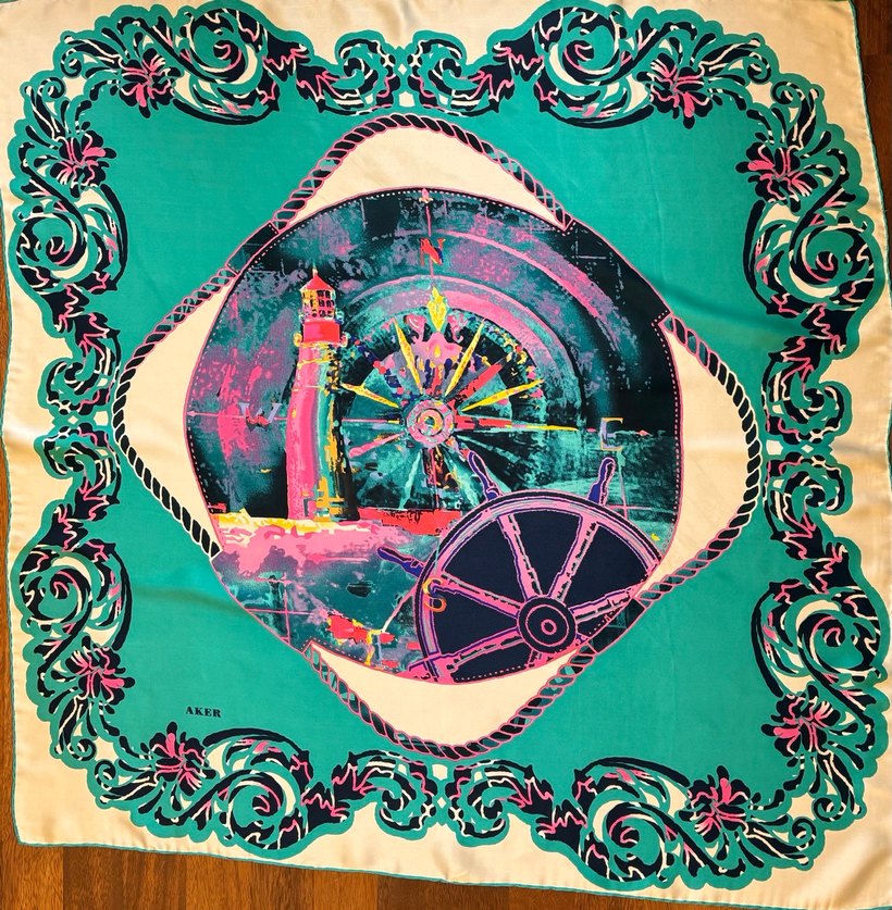 Aker Renkli Deniz Temalı Kadın Eşarp - Görsel 2