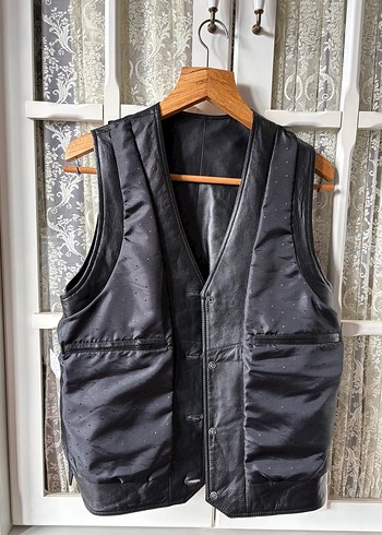 Siyah Deri Yelek - Görsel 13