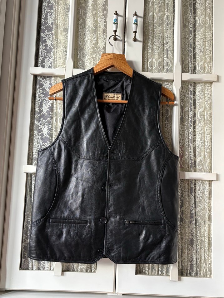 Siyah Deri Yelek - Görsel 4