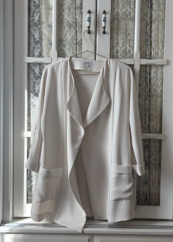 Beyaz Kadın Blazer Ceket - Görsel 2