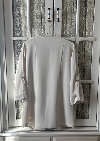 Beyaz Kadın Blazer Ceket - Görsel 7