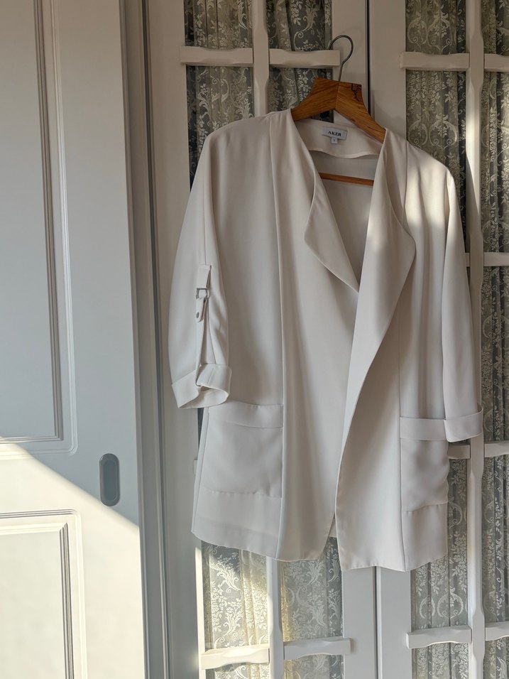 Beyaz Kadın Blazer Ceket - Görsel 5