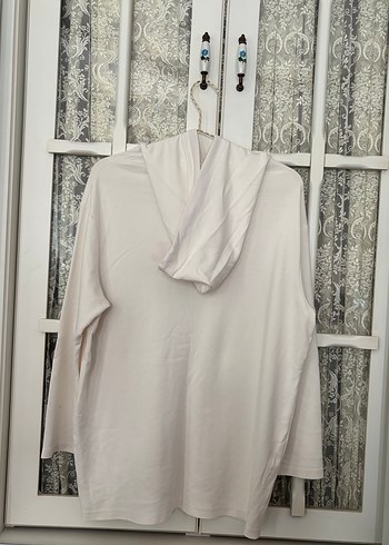 Touche Beyaz Kapüşonlu Kadın Sweatshirt - Görsel 5