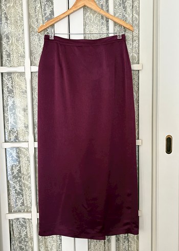 Mürdüm Uzun Drapeli Kadın Etek - Görsel 2