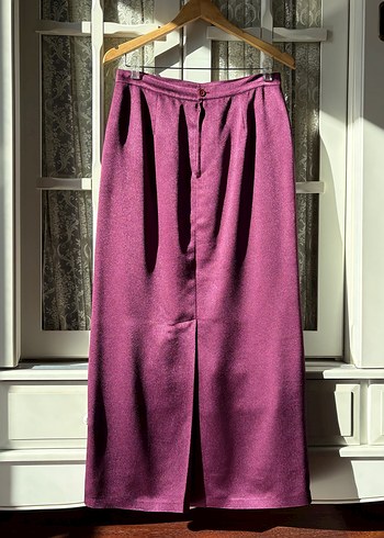 Mürdüm Uzun Drapeli Kadın Etek - Görsel 7