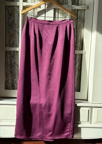 Mürdüm Uzun Drapeli Kadın Etek - Görsel 3