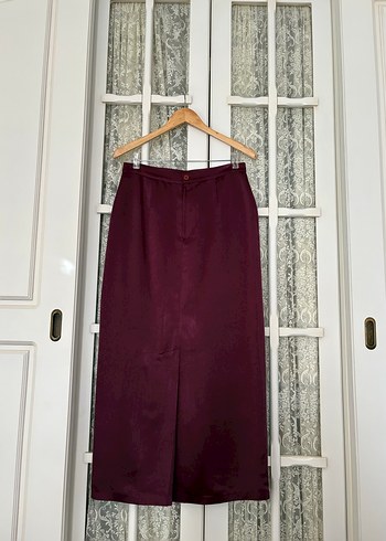 Mürdüm Uzun Drapeli Kadın Etek - Görsel 10