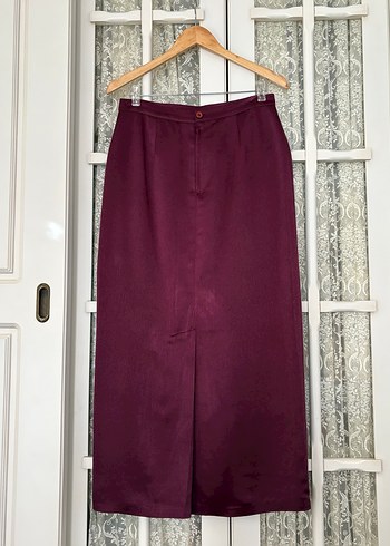 Mürdüm Uzun Drapeli Kadın Etek - Görsel 9