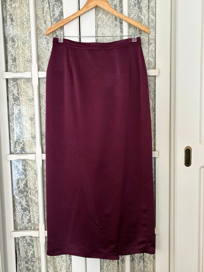 Mürdüm Uzun Drapeli Kadın Etek - Görsel 2