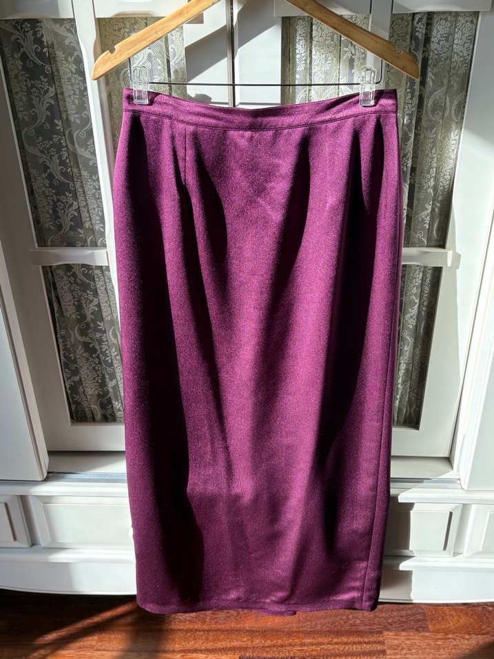 Mürdüm Uzun Drapeli Kadın Etek - Görsel 5