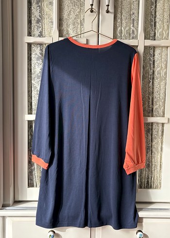 Turuncu Lacivert Penye Tunik - Görsel 8