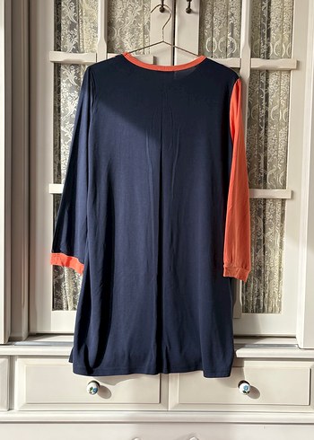 Turuncu Lacivert Penye Tunik - Görsel 6