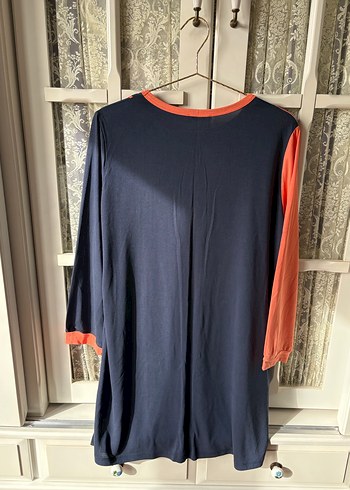 Turuncu Lacivert Penye Tunik - Görsel 5