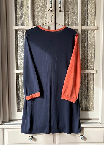 Turuncu Lacivert Penye Tunik - Görsel 7