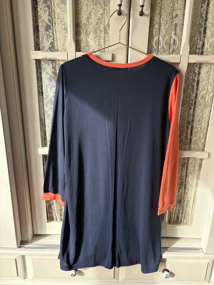 Turuncu Lacivert Penye Tunik - Görsel 5