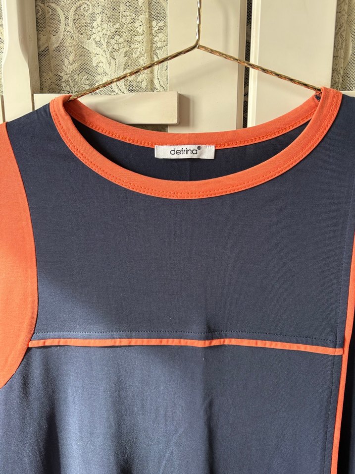 Turuncu Lacivert Penye Tunik - Görsel 4