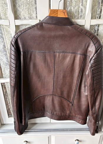 Kahverengi Deri Ceket/Mont - Görsel 19