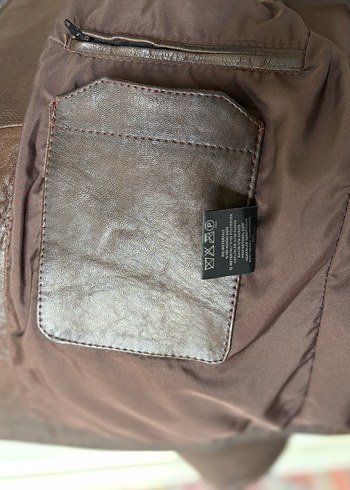 Kahverengi Deri Ceket/Mont - Görsel 11