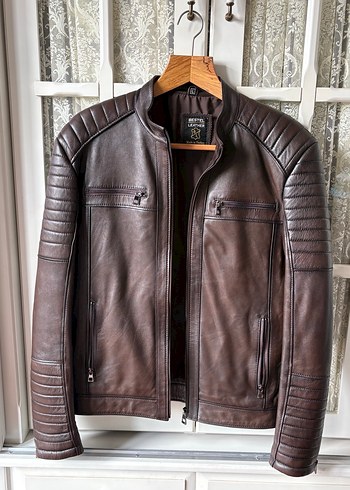 Kahverengi Deri Ceket/Mont - Görsel 6