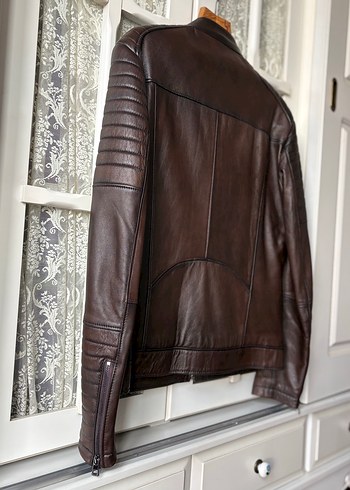 Kahverengi Deri Ceket/Mont - Görsel 18