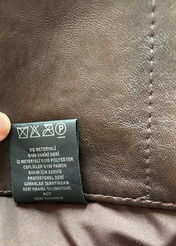 Kahverengi Deri Ceket/Mont - Görsel 17