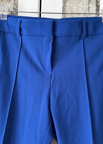 Mavi Fermuarlı Kumaş Pantolon - Görsel 4