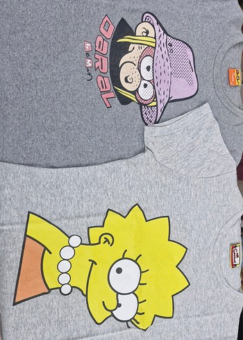 Pamuklu Kız Çocuk Tişörtü, Baskılı, Gri, Kısa Kollu - Görsel 2