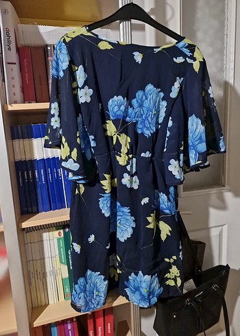 Mavi Çiçek Desenli Bohem Elbise- Tunik - Görsel 2