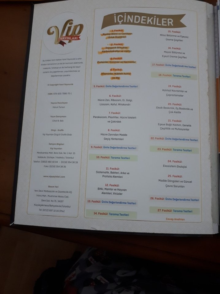 VIP yayınları TYT Biyoloji Eğitim Fasikülü - Görsel 2