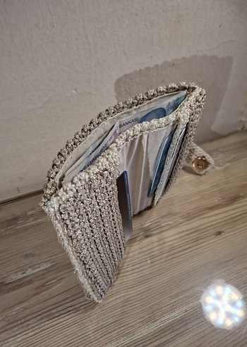 Bej Örgü Kadın Modern ve Şık Cüzdan - Görsel 2