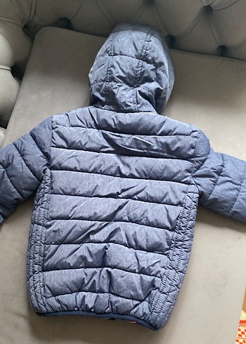 Erkek Çocuk Gri Kapüşonlu Fermuarlı Mont - Görsel 6