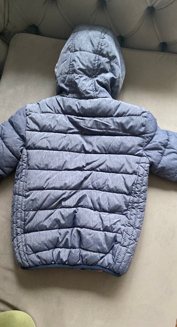 Erkek Çocuk Gri Kapüşonlu Fermuarlı Mont - Görsel 5