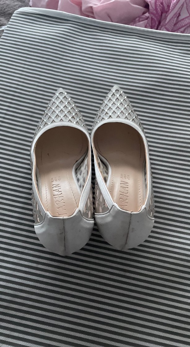 Beyaz Dantel Detaylı Stiletto Topuklu Kadın Ayakkabı - Görsel 2