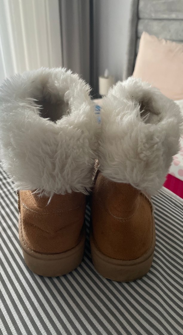 Kahverengi Süet Kürklü Kadın Dolgu Topuk Bot - Görsel 4