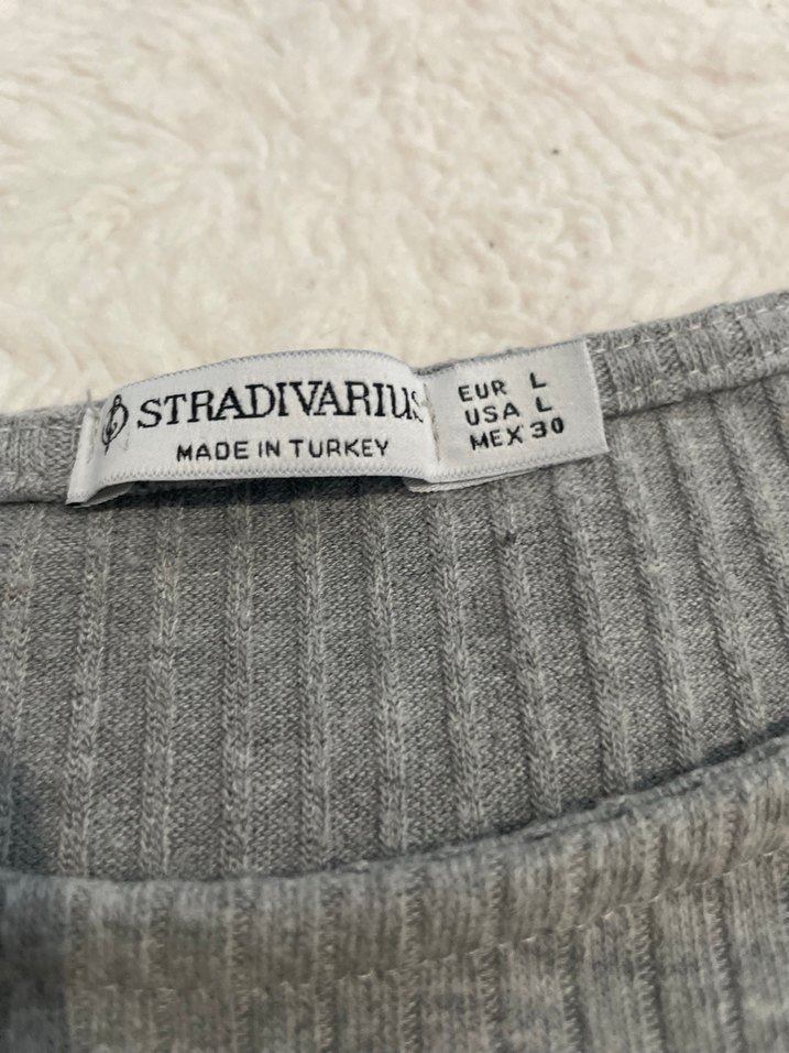 Gri Uzun Kollu Triko Kadın Kazak - Görsel 2