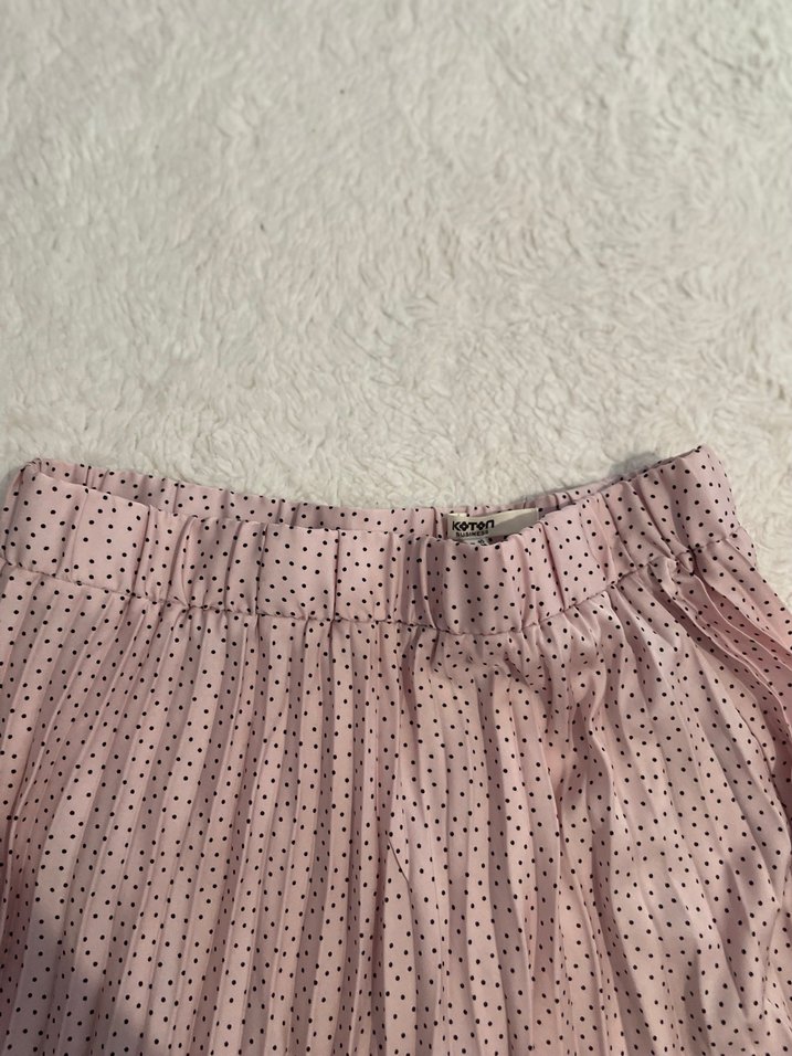 Pembe Piliseli Uzun Kadın Etek - Görsel 5