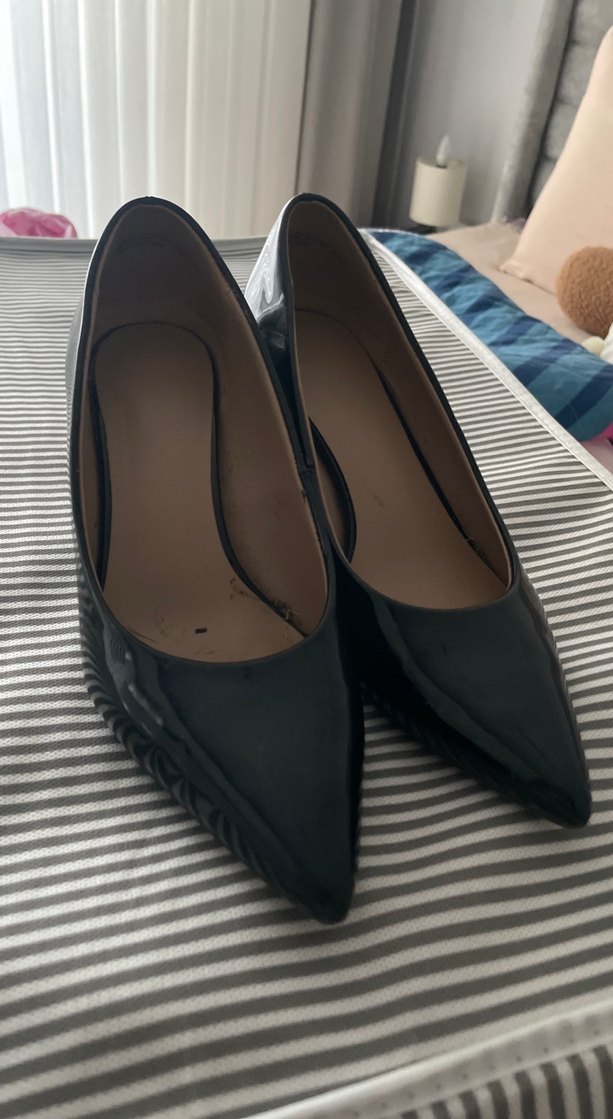 Siyah Yılan Desenli Tokalı Stiletto - Görsel 2