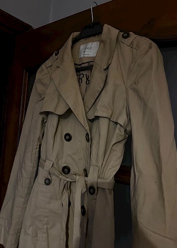 Bej Kuşaklı Midi Trençkot - Görsel 2