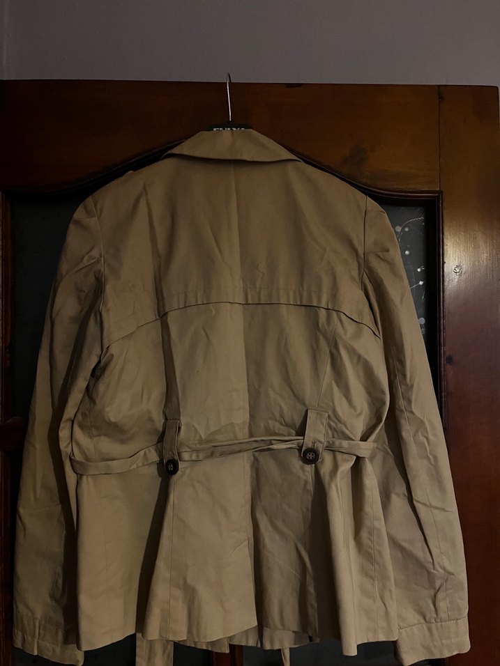 Bej Kuşaklı Midi Trençkot - Görsel 3