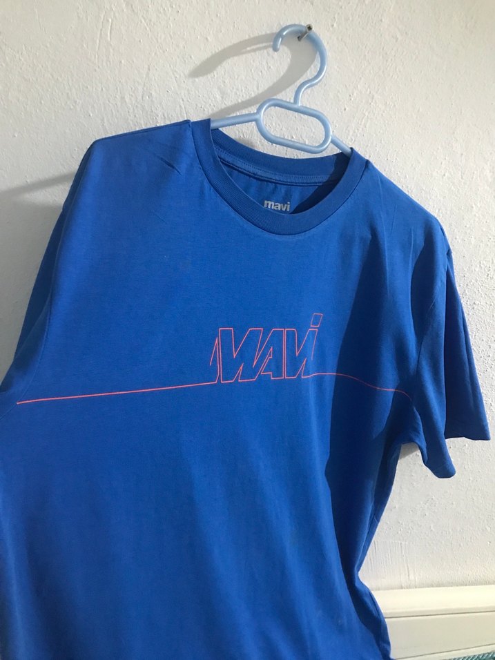 Mavi Baskılı Erkek Tişört - Görsel 3
