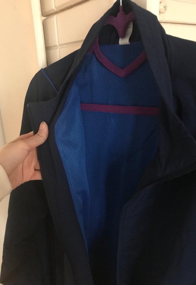 Erkek  Lacivert Yüksek Yakalı Fermuarlı Ceket - Görsel 2