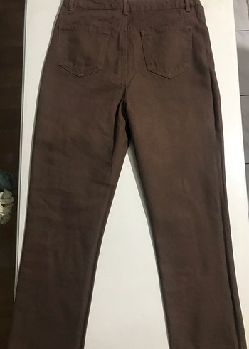 Kahverengi Kadın Süet Kumaş Pantolon - Görsel 2