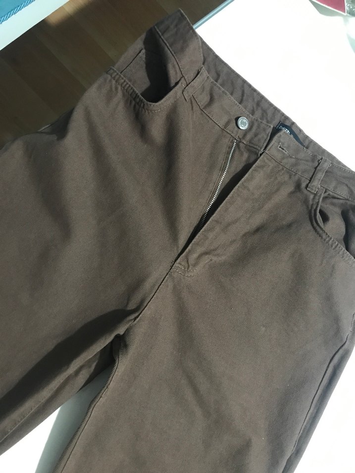 Kahverengi Kadın Süet Kumaş Pantolon - Görsel 3