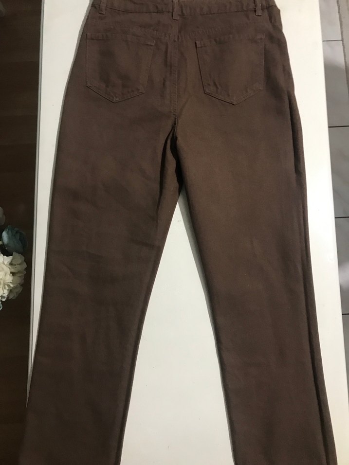 Kahverengi Kadın Süet Kumaş Pantolon - Görsel 2