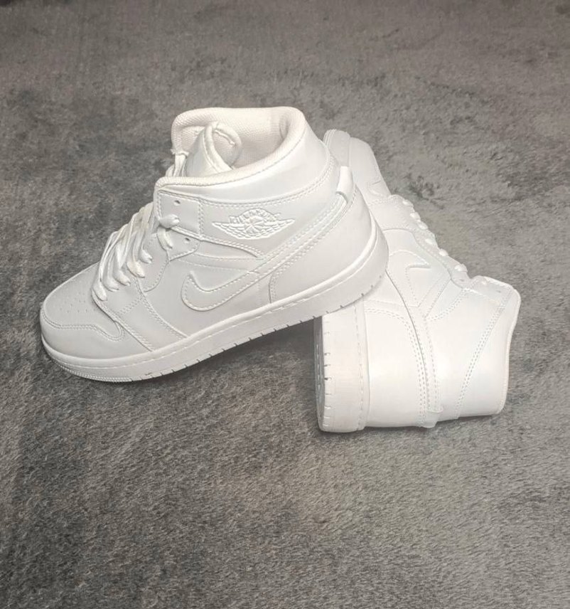 NİKE AİR JORDEN 1 MID TRİPLE WHİTE - Görsel 2
