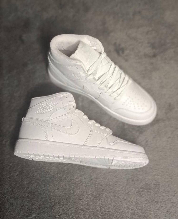 NİKE AİR JORDEN 1 MID TRİPLE WHİTE - Görsel 4