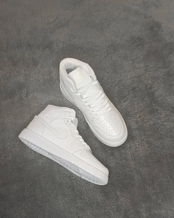 NİKE AİR JORDEN 1 MID TRİPLE WHİTE - Görsel 5