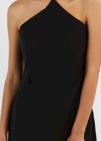 Siyah Askılı Mini Elbise - Görsel 2