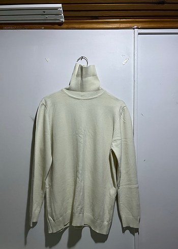 Beyaz Kadın Balıkçı Yaka Triko Kazak - Görsel 2